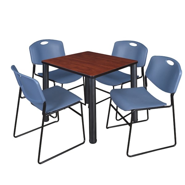 Kee Square Tables > Breakroom Tables > Kee Square Table & Chair Sets, Wood|Metal|Polypropylene Top - TB3030CHBPBK44BE