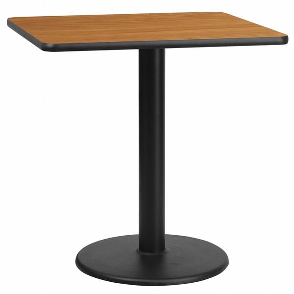 Flash Furniture Square Natural Laminate Table, 30" W, 30" L, 31.125" H, Laminate Top, Wood Grain - XU-NATTB-3030-TR18-GG