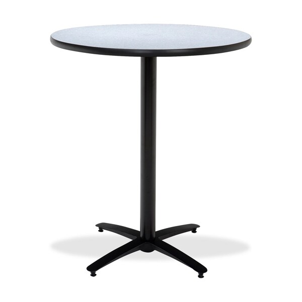 Kfi Round KFI 42in Grey Nebula Breakroom Table with Arched X Base, Commercial Grade, Made in the USA - T42RD-B2125-38-GYN