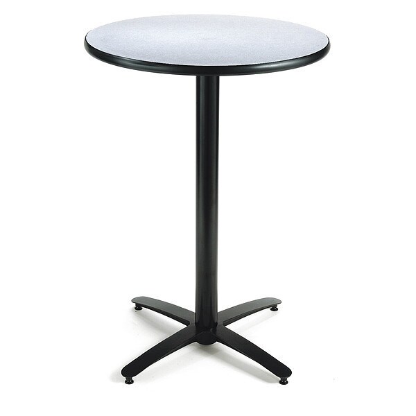 Kfi Round KFI 42in Grey Nebula Breakroom Table with Arched X Base, Commercial Grade, Made in the USA - T42RD-B2125-38-GYN