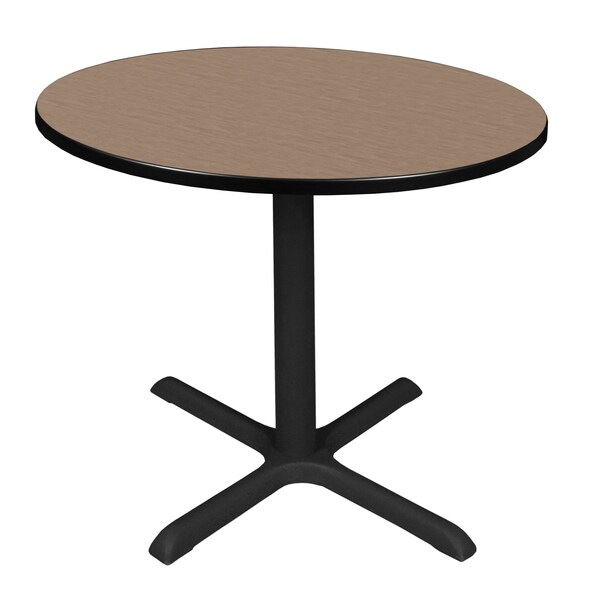 Regency Round Cain Medium X-Base Breakroom Table, 36 in W, 36 in L, Noble Oak - TB36RNDNO