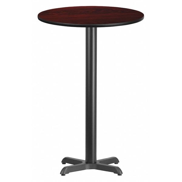 Flash Furniture Round Mahogany Laminate Table w/Rnd Base, 24", 24" W, 24" L, 43.125" H, Mahogany - XU-RD-24-MAHTB-T2222B-GG