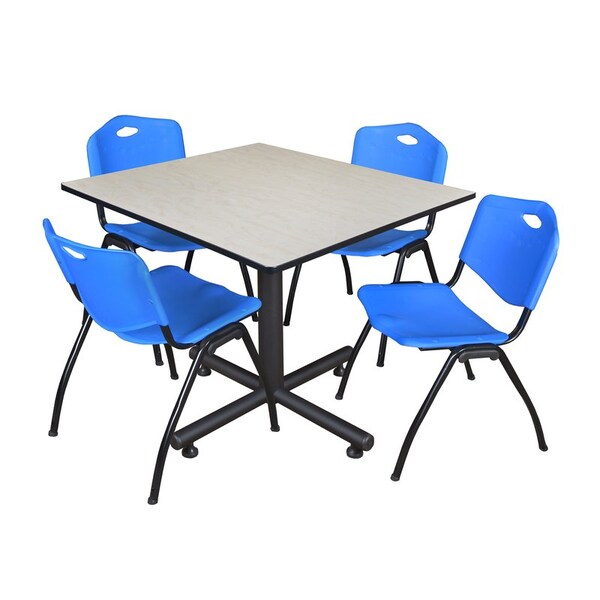 Kobe Square Tables > Breakroom Tables > Kobe Square Table & Chair Sets, Wood|Metal|Plastic Top, Maple - TKB4848PL47BE