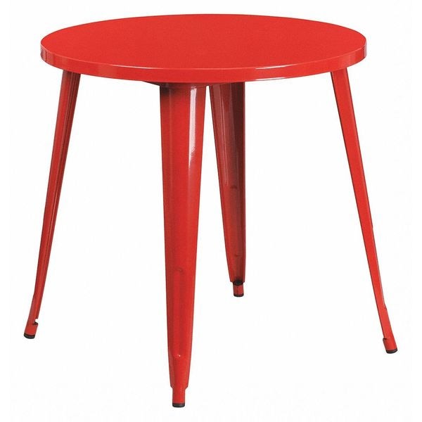 Flash Furniture Round Red Metal Table, 30RD, 30" W, 30" L, 29.5" H, Metal Top, Red - CH-51090-29-RED-GG