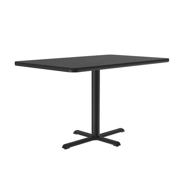 Correll Rectangle Cafe Bistro and Breakroom Pedestal Table, 30" W, 48" L, 29" H, High Pressure Laminate Top - BCT3048-07