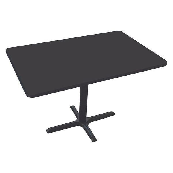Correll Rectangle Cafe Bistro and Breakroom Pedestal Table, 30" W, 48" L, 29" H, High Pressure Laminate Top - BCT3048-07