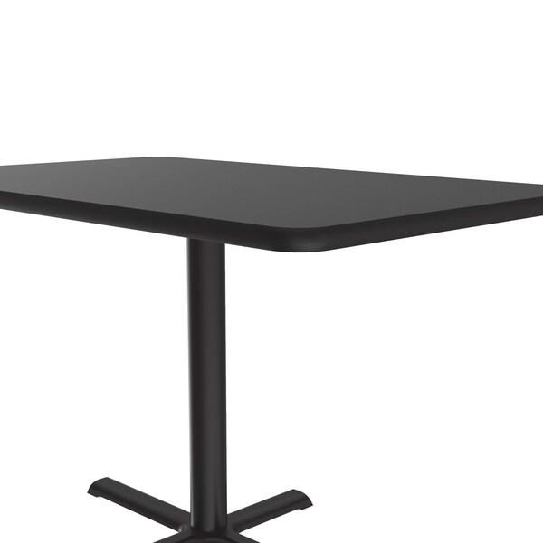 Correll Rectangle Cafe Bistro and Breakroom Pedestal Table, 30" W, 48" L, 29" H, High Pressure Laminate Top - BCT3048-07