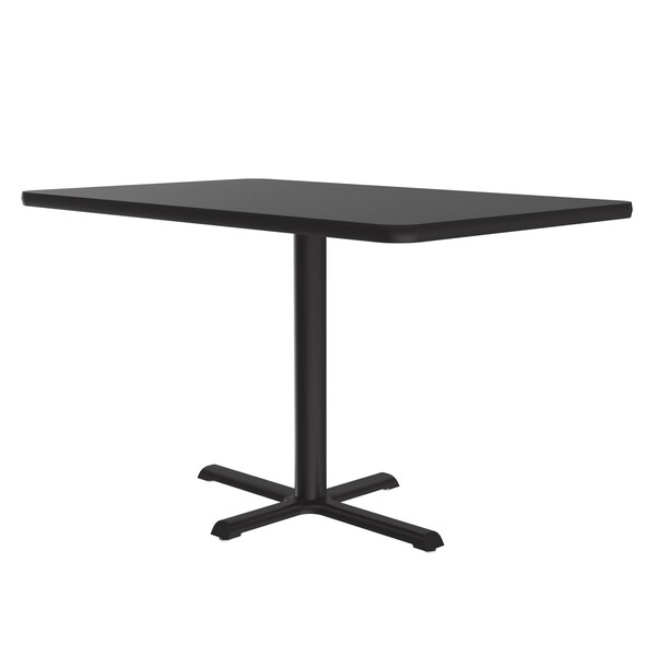 Correll Rectangle Cafe Bistro and Breakroom Pedestal Table, 30" W, 48" L, 29" H, High Pressure Laminate Top - BCT3048-07