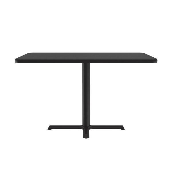 Correll Rectangle Cafe Bistro and Breakroom Pedestal Table, 30" W, 48" L, 29" H, High Pressure Laminate Top - BCT3048-07