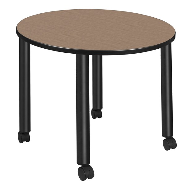 Regency Round Kee Medium Breakroom Table, 36 in W, 36 in L, Noble Oak - TBMC36RNDNOBK