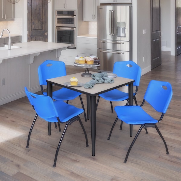 Regency Kahlo Square Table & Chair Sets, 30 W, 30 L, 29 H, Wood, Metal, Plastic Top, Maple - TPL3030PLBK47BE