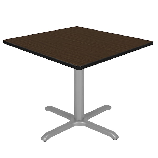 Regency Square Cain Medium X-Base Breakroom Table, 36 in W, 36 in L, Neo Walnut - TB3636NWGY
