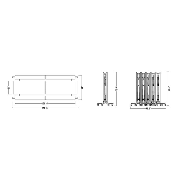 Palmer Hamilton Rectangle Cafeteria Bench Table, 145 in W, 27 in H, Montana Walnut - 19F18273012MWTB