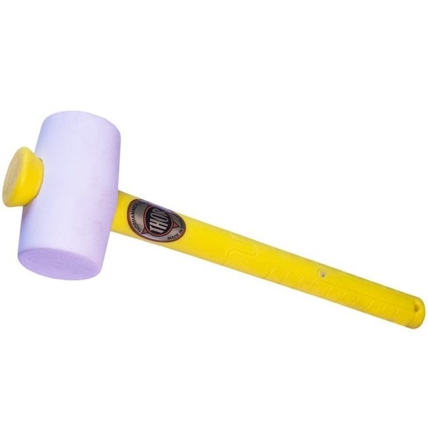 Thor THOR WHITE RUBBER MALLET (90 DEGREE SHORE A)-FIBERGLASS HANDLE - TH61952WFG