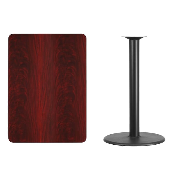 Flash Furniture Rectangle Laminate Table, 30" W, 42" L, 43.125" H, Laminate Top, Wood Grain - XU-MAHTB-3042-TR24B-GG