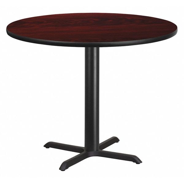 Flash Furniture Round Mahogany Laminate Table w/Rnd Base, 42", 42" W, 42" L, 31.125" H, Laminate Top, Wood Grain - XU-RD-42-MAHTB-T3333-GG