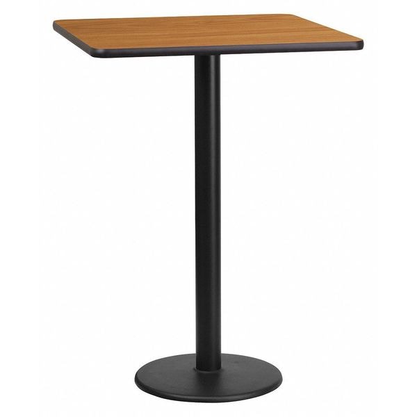 Flash Furniture Square Natural Laminate Table, 24" W, 24" L, 43.125" H, Laminate Top, Wood Grain - XU-NATTB-2424-TR18B-GG