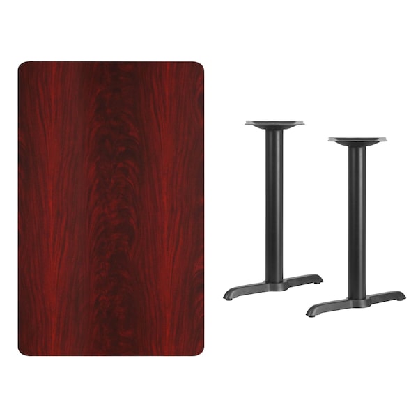 Flash Furniture Rectangle Laminate Table, 30" W, 48" L, 31.125" H, Laminate Top, Wood Grain - XU-MAHTB-3048-T0522-GG