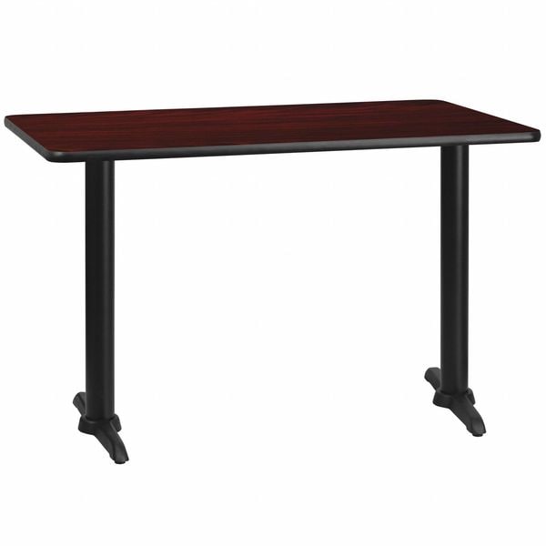 Flash Furniture Rectangle Laminate Table, 30" W, 48" L, 31.125" H, Laminate Top, Wood Grain - XU-MAHTB-3048-T0522-GG