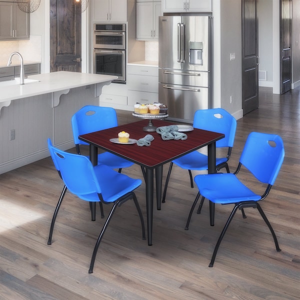 Regency Kahlo Square Table & Chair Sets, 48 W, 48 L, 29 H, Wood, Metal, Plastic Top, Mahogany - TPL4848MHBK47BE