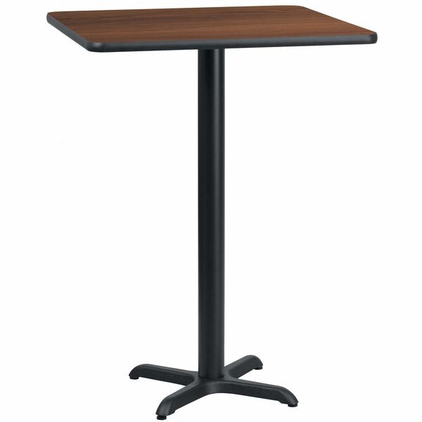 Flash Furniture Square Laminate Table, 30" W, 30" L, 43.125" H, Laminate Top, Wood Grain - XU-WALTB-3030-T2222B-GG