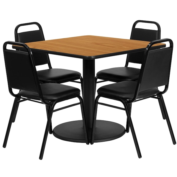 Flash Furniture Square Natural Laminate Table, 36" W, 36" L, 30" H, Laminate Top, Wood Grain - RSRB1011-GG