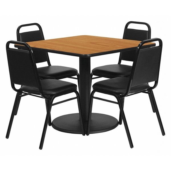 Flash Furniture Square Natural Laminate Table, 36" W, 36" L, 30" H, Laminate Top, Wood Grain - RSRB1011-GG