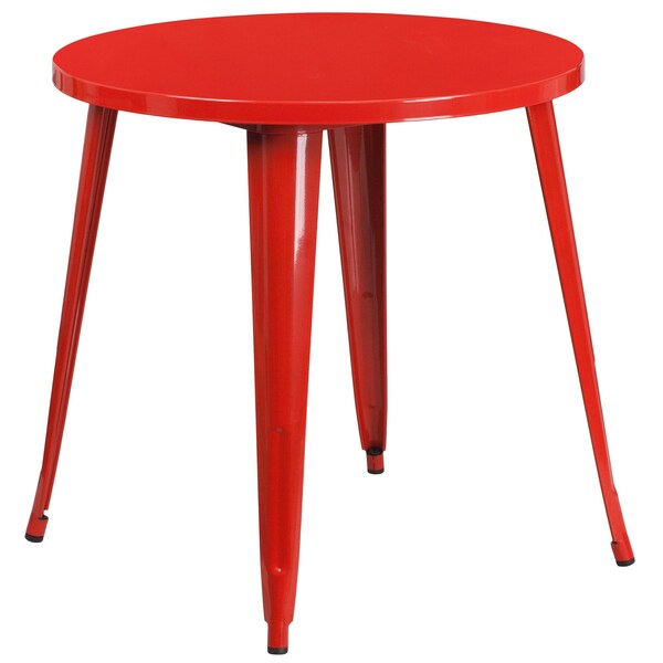 Flash Furniture Round 30" W, 30" L, 29.5" H, Metal Top, Red - CH-51090TH-2-18VRT-RED-GG