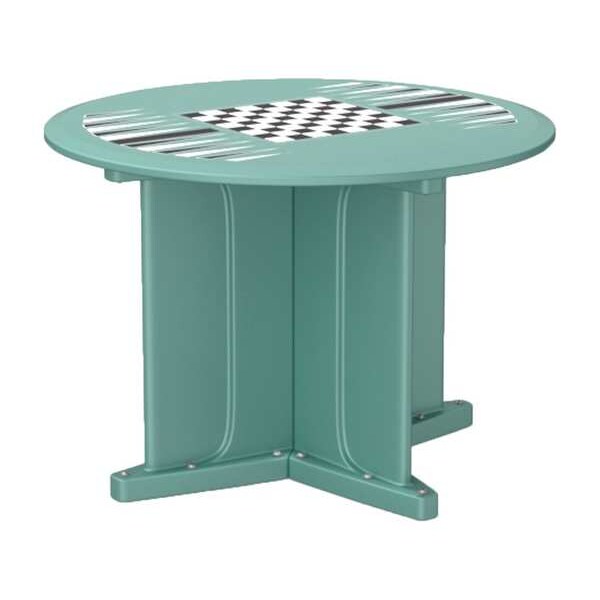 Cortech Circle Table, 42 in W, 42 in L, 29 in H, Polyethylene Top, Aqua - 66749AQGT