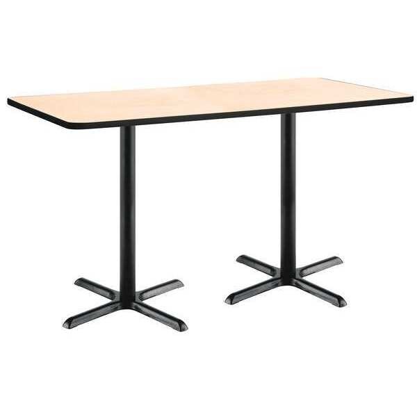 Kfi Rectangle KFI 30" x 72" Conference Table with Natural Top, Black X-Base, Bistro Height, 72 W, 30 L - T3072-B2015-BK-NA-38