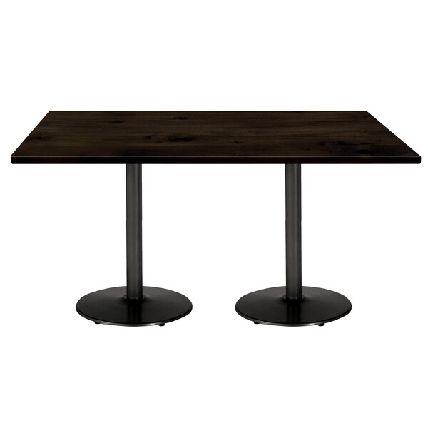 Kfi Rectangle 36 W, 72 L, 41 H, Wood Top, Espresso - T3672-B1922-BK-LFT-ES-38