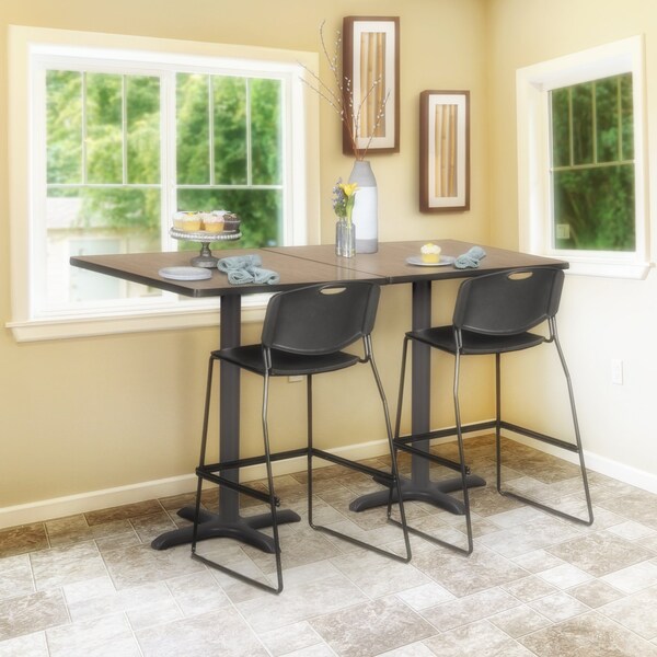 Regency Square Cain Small X-Base Cafe Table, 30 in W, 30 in L, Noble Oak - TCB3030NO