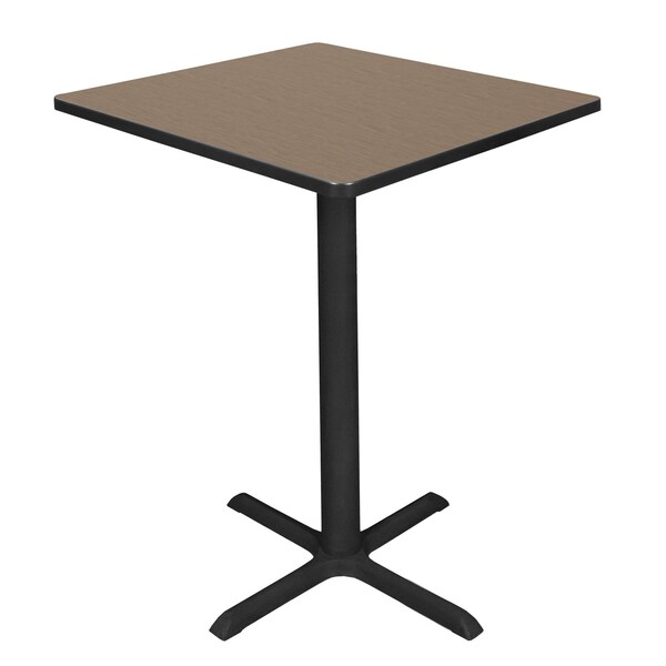 Regency Square Cain Small X-Base Cafe Table, 30 in W, 30 in L, Noble Oak - TCB3030NO