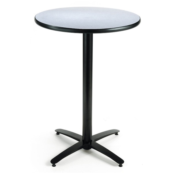 Kfi Round KFI 36in Grey Nebula Breakroom Table with Arched X Base, Laminate Top, Grey - T36RD-B2125-38-GYN