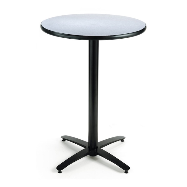 Kfi Round KFI 36in Grey Nebula Breakroom Table with Arched X Base, Laminate Top, Grey - T36RD-B2125-38-GYN