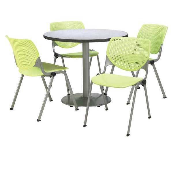 Kfi Round 36 W, 36 L, 29 H, Laminate Top, Grey - T36RD-B1922SL-GN-2300-P14