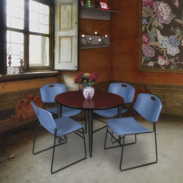 Regency Kahlo Round Table & Chair Sets, 36 W, 36 L, 29 H, Wood, Metal, Polypropylene Top, Mahogany - TPL36RNDMHBK44BE