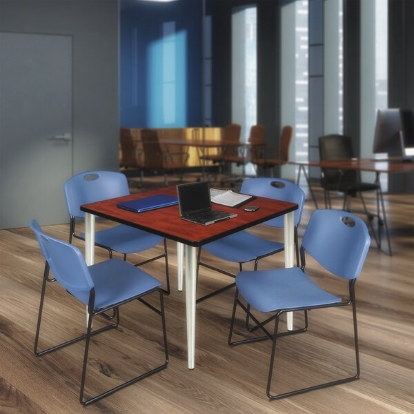 Regency Kahlo Square Table & Chair Sets, 42 W, 42 L, 29 H, Wood, Metal, Polypropylene Top, Cherry - TPL4242CHCM44BE