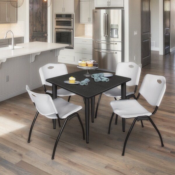 Regency Kahlo Square Table & Chair Sets, 48 W, 48 L, 29 H, Wood, Metal, Plastic Top, Ash Grey - TPL4848AGBK47GY