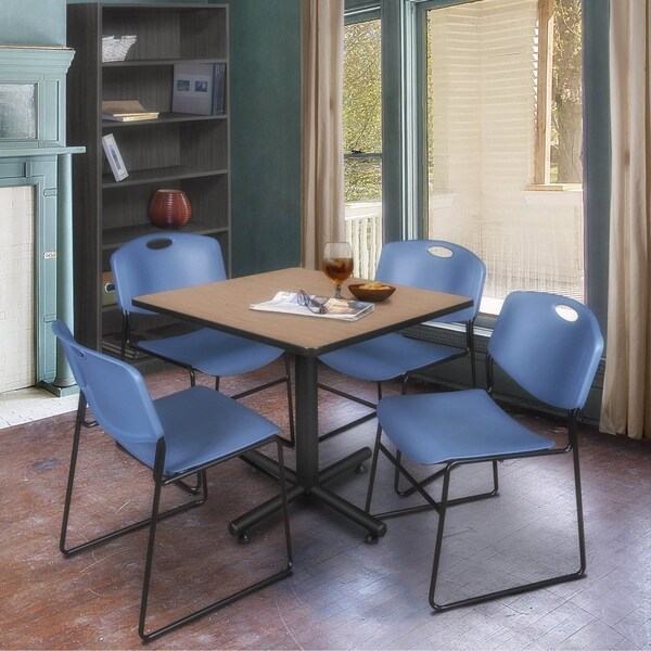 Regency Square Kobe X-Base Breakroom Table, 36 in W, 36 in L, Noble Oak - TKB3636NO