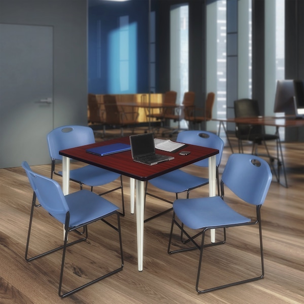 Regency Kahlo Square Table & Chair Sets, 42 W, 42 L, 29 H, Wood, Metal, Polypropylene Top, Mahogany - TPL4242MHCM44BE
