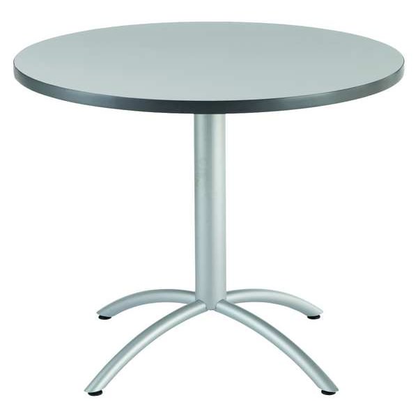 Cafeworks Round Cafe/Breakroom Table, Gray - 42" Round x 29"H, 42" W, 42" L, 29" H, Laminated Melamine Top - 65647