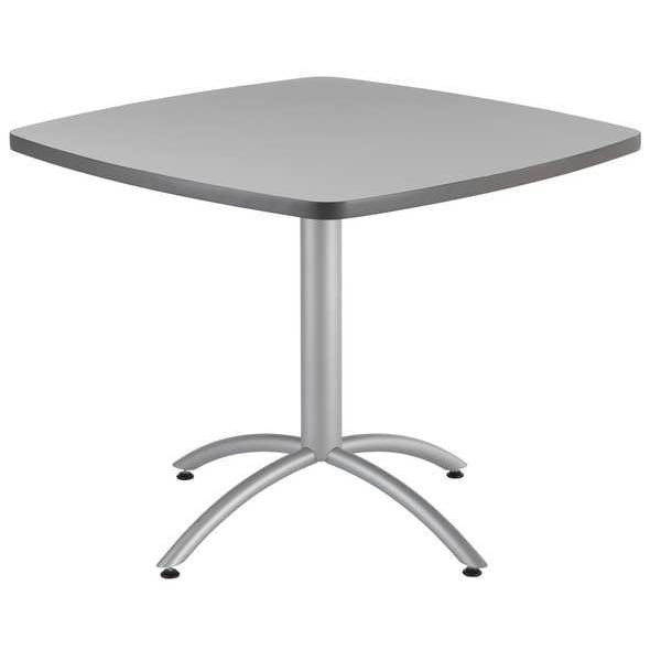 Iceberg Square CafÃ©Worksâ„¢ Table, Gray - 36" Square x 29"H, 36" W, 36" L, 29" H, Laminated Melamine Top - 65617
