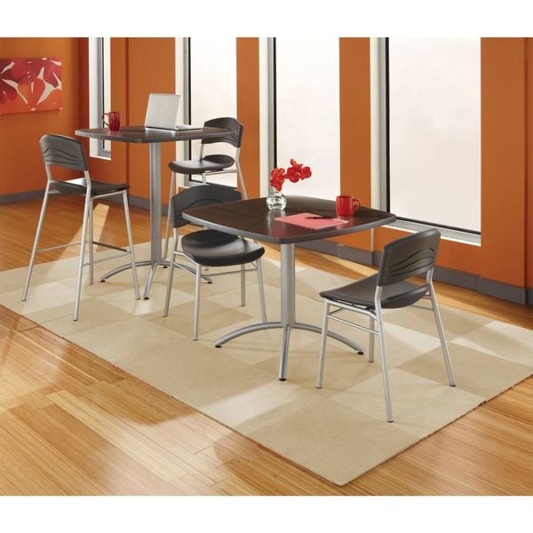 Iceberg Square CafÃ©Worksâ„¢ Table, Gray - 36" Square x 29"H, 36" W, 36" L, 29" H, Laminated Melamine Top - 65617