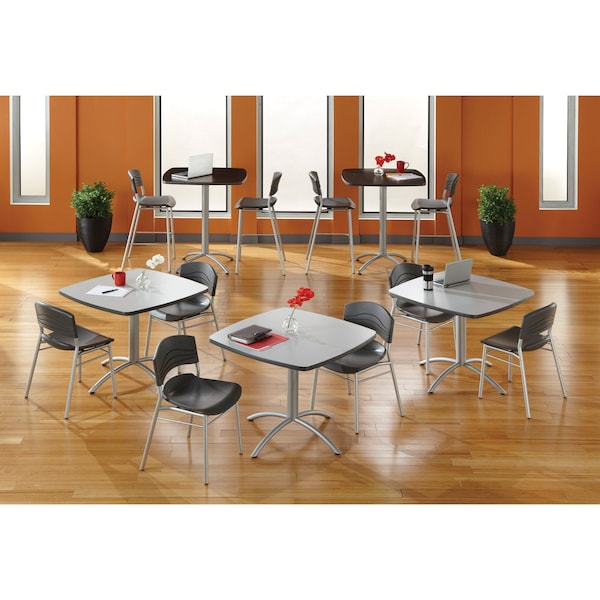 Iceberg Square CafÃ©Worksâ„¢ Table, Gray - 36" Square x 29"H, 36" W, 36" L, 29" H, Laminated Melamine Top - 65617