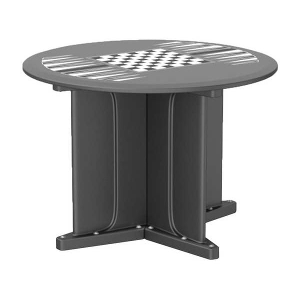 Cortech Circle Table, 42 in W, 42 in L, 29 in H, Polyethylene Top, Black - 66749BKGT