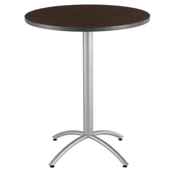 Iceberg Round CafÃ©Worksâ„¢ Table, Gray - 36" Round x 42"H, 36" W, 42" H, Laminated Melamine Top, Grey - 65664