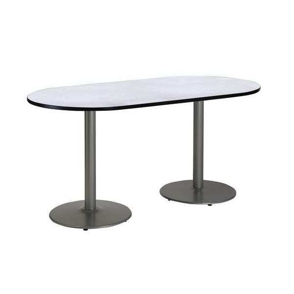 Kfi Racetrack RaceTrack Table, 72" W, 29" (Cafe Height) H, Laminate Top, Gray Nebula - T3072R-B1917-SL-GYN