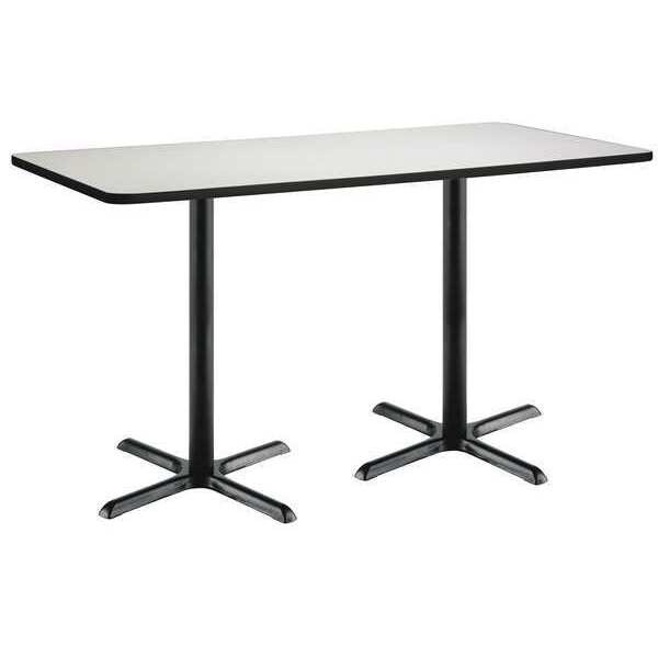 Kfi Rectangle KFI 30" x 72" Conference Table with Crisp Linen Top, Black X-Base, Bistro Height, 72 W - T3072-B2015-BK-CL-38