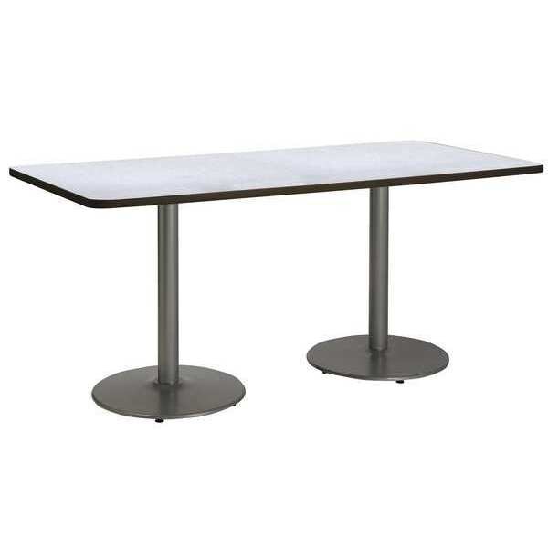 Kfi Rectangle KFI 30" x 72" Conference Table with Grey Nebula Top, Round Silver Base, 72 W, 30 L, 29 H - T3072-B1917-SL-GYN